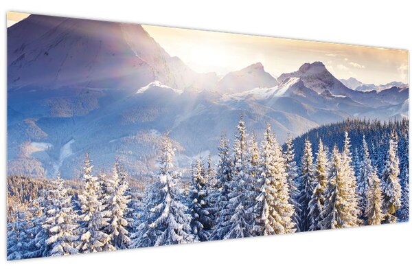 Kép - Hegyi táj télen (120x50 cm)
