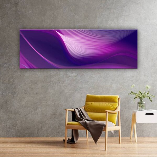 70x40 cm - Lila ívek absztrakt vászonkép