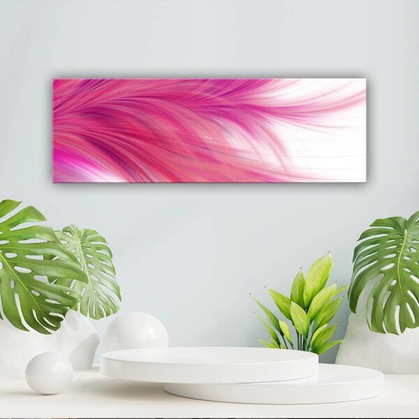 70x40 cm - Rózsaszín tollpihe vászonkép