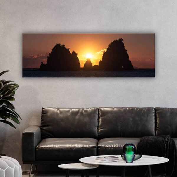 70x40 cm - Naplemente a sziklák között vászonkép