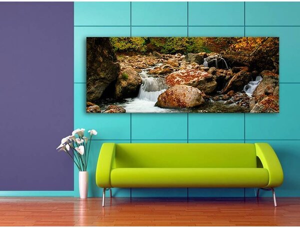 70x40 cm - Sziklás hegyi patak vászonkép