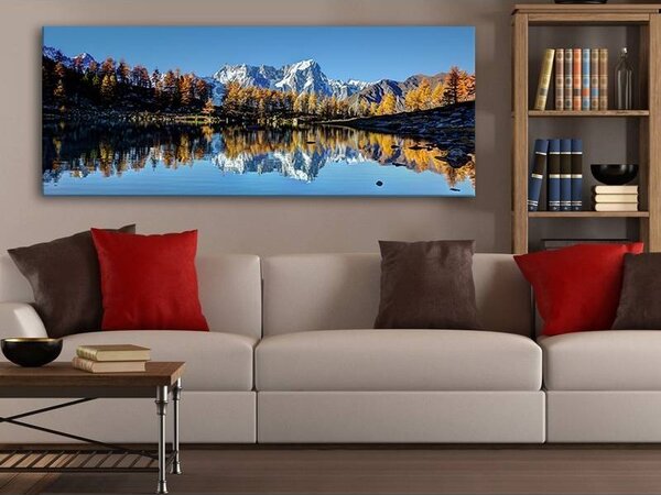 70x40 cm - Hegyi tükröződés vászonkép