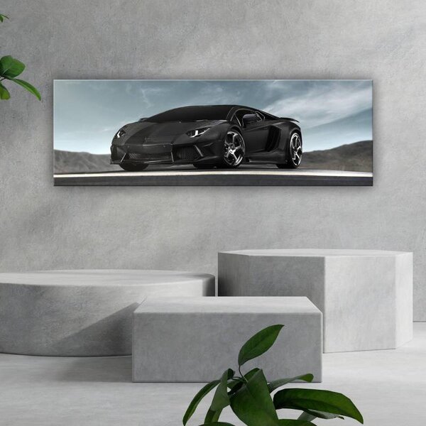 70x40 cm - Fekete Lamborghini vászonkép