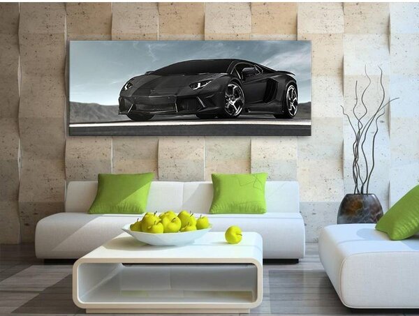 70x40 cm - Fekete Lamborghini vászonkép