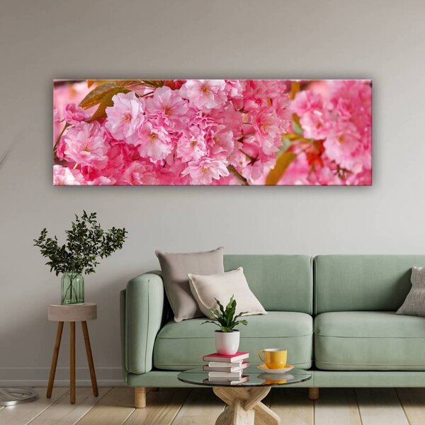 70x40 cm - Rózsaszín virágok vászonkép
