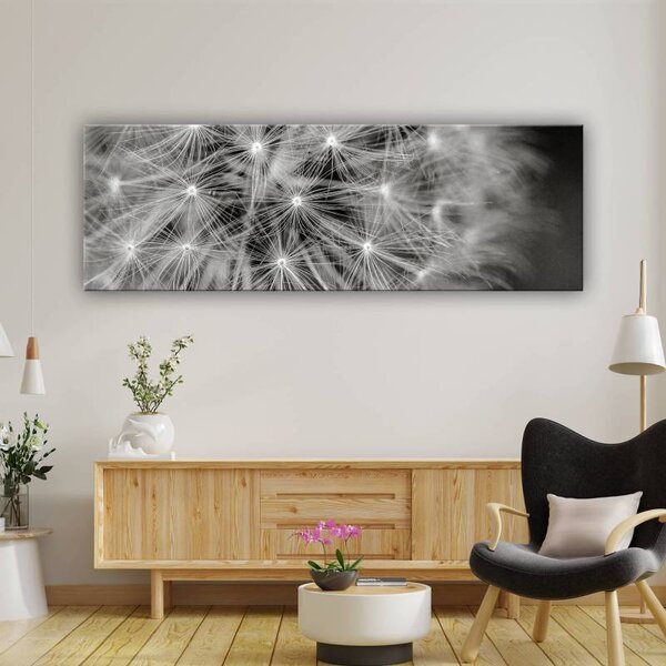 70x40 cm - Pitypang fekete fehér vászonkép