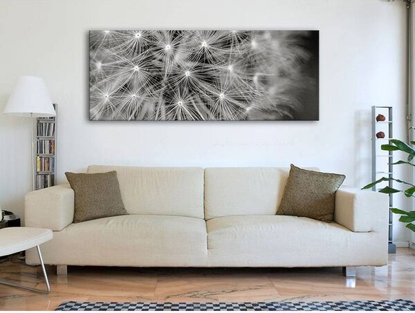 70x40 cm - Pitypang fekete fehér vászonkép