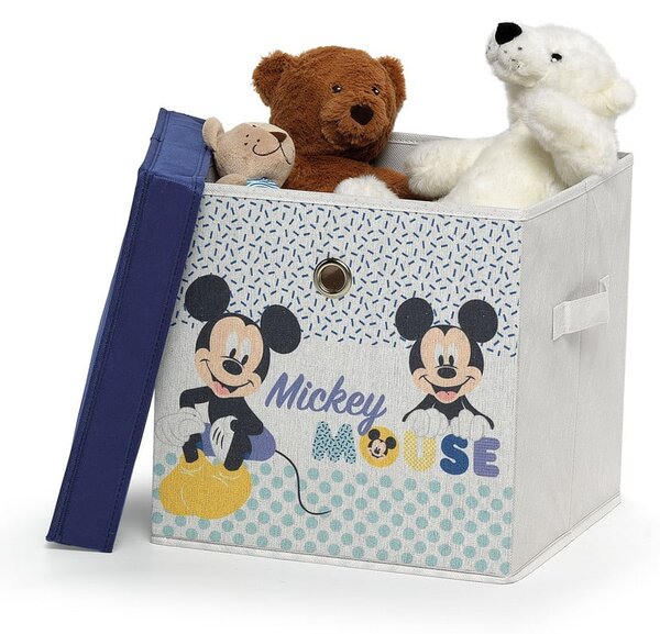 Disney Mickey gyerek textil tárolókosár fedéllel, 30 x 30 x 30 cm - Domopak