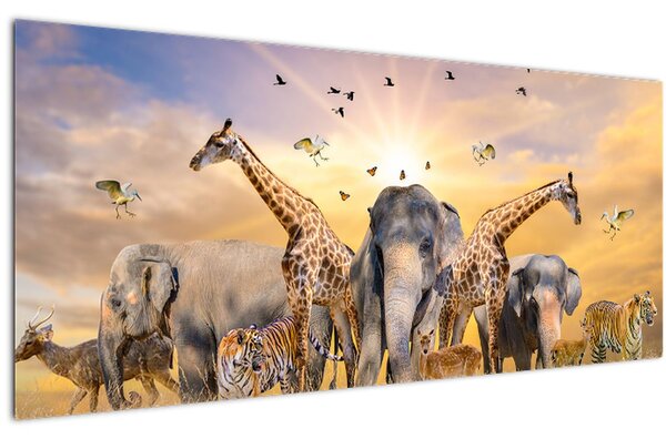 Kép - Afrikai állatok (120x50 cm)