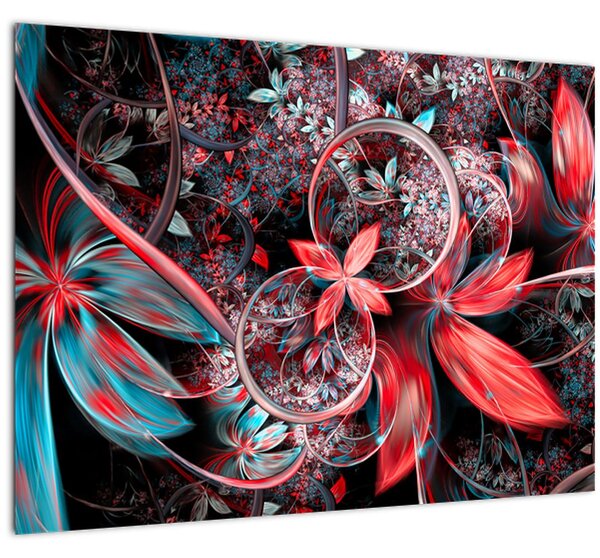Absztrakt képek egzotikus virágok (70x50 cm)