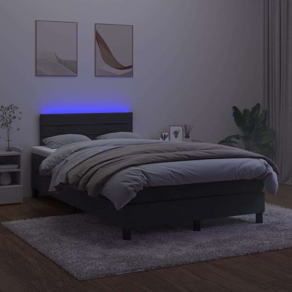 VidaXL Ágy - Bársony - 120x200 cm - LED