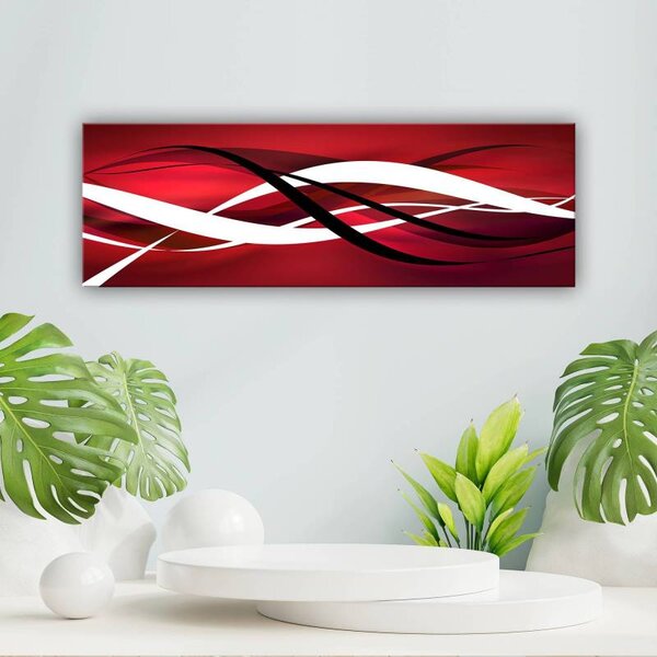 70x40 cm - Vörös absztrakt vászonkép