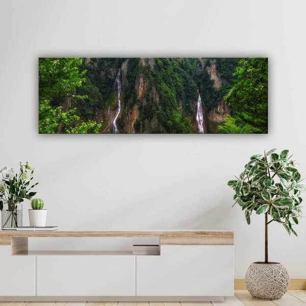70x40 cm - Sziklák és vízesés vászonkép