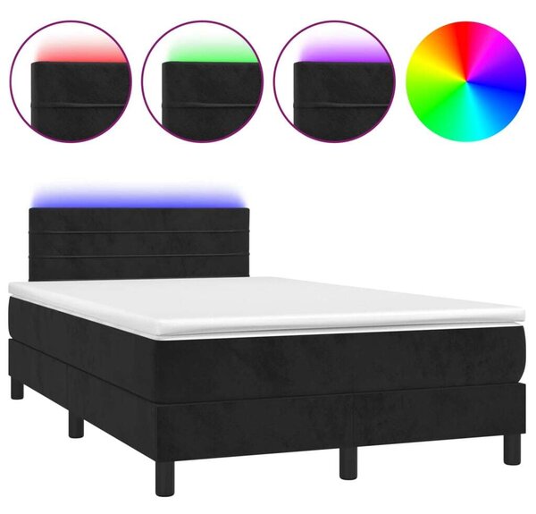 VidaXL Ágy - Bársony - 120x200 cm - LED