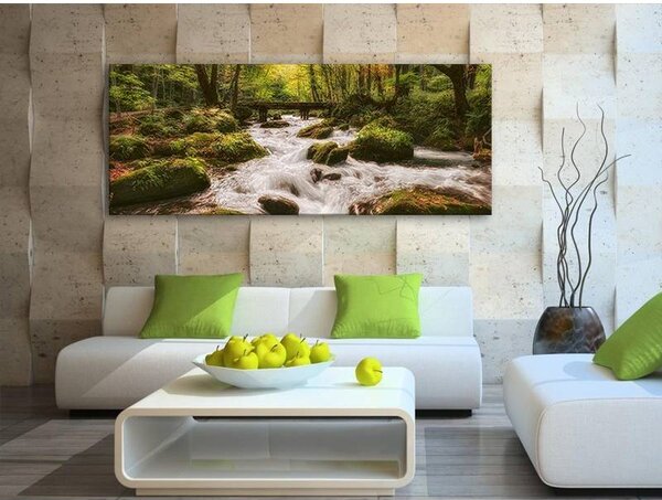 70x40 cm - Erdei Patak vászonkép