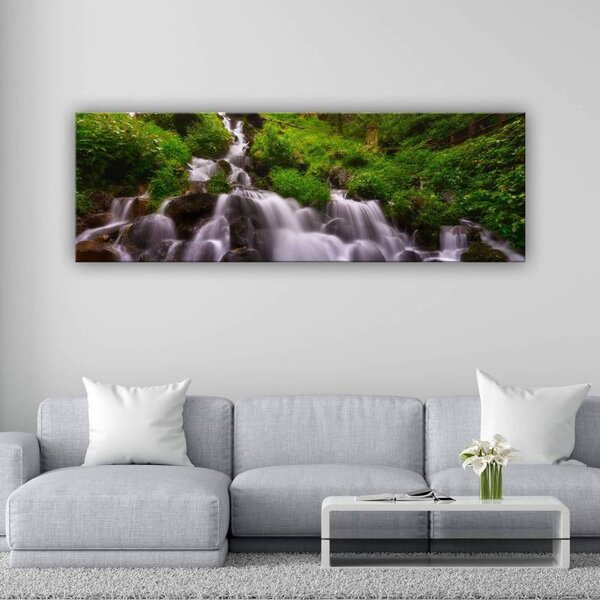 70x40 cm - Vízesés az erdőben vászonkép