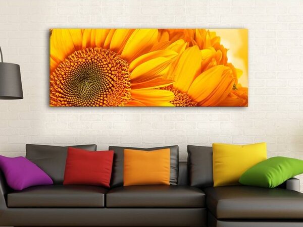 70x40 cm - Sárga Napraforgó Szirmok vászonkép