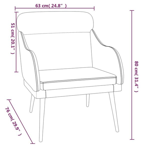 Bársony Fotel - Barna - 63x76x80 cm
