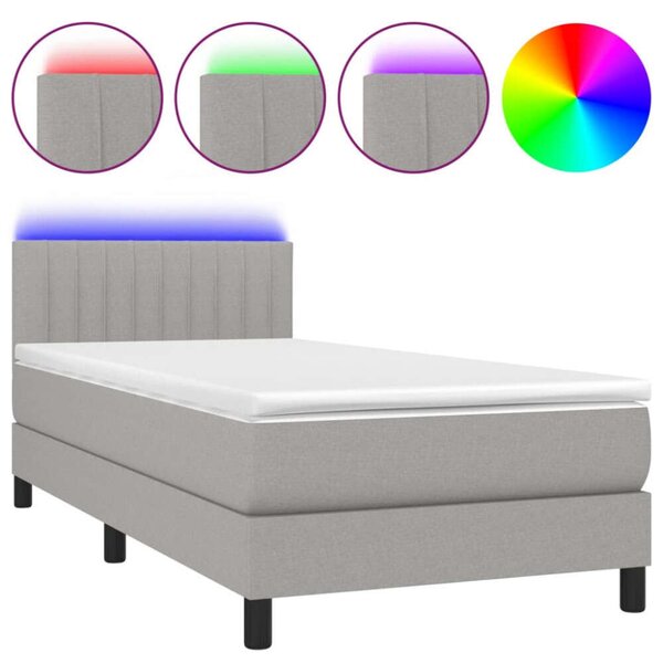 VidaXL Rugós Ágy - LED-es - 80x200 cm