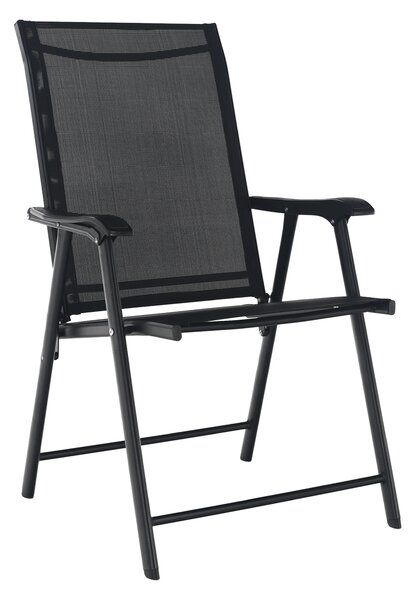 KONDELA Összecsukható kerti szék, fekete, Adola