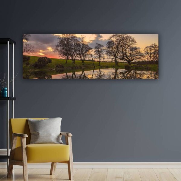 70x40 cm - Fák tükröződése vászonkép