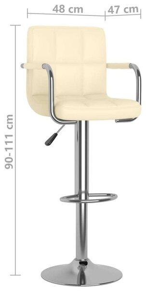 VidaXL Krémszín Bárszék - 2 db