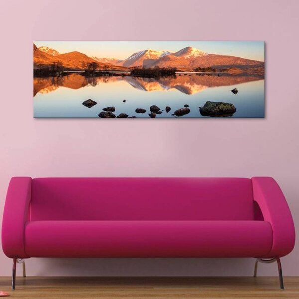 70x40 cm - Tükröződő hegyek vászonkép