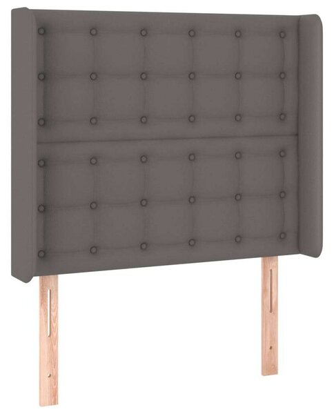 VidaXL LED Ágyfejtámla - Szürke Műbőr - 93x16x118/128cm