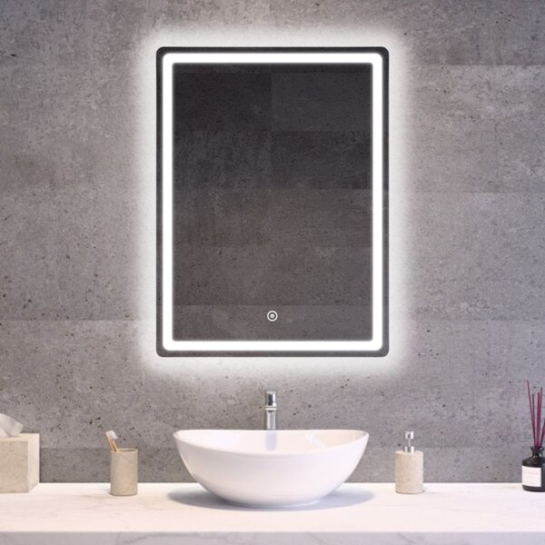 Fürdőszobai LED tükör 50x70cm | Fényerő és színhőmérséklet szabályozás | Welland Type20V