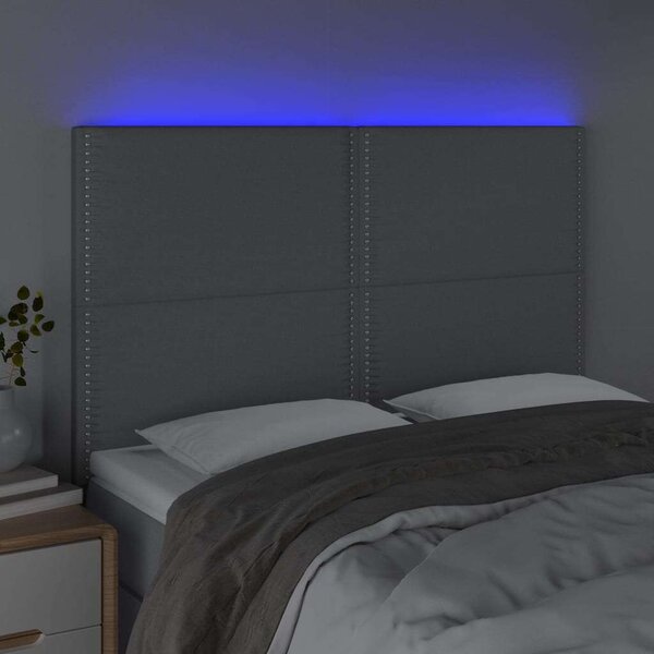 VidaXL világosszürke szövet LED-es fejtámla 144x5x118/128 cm