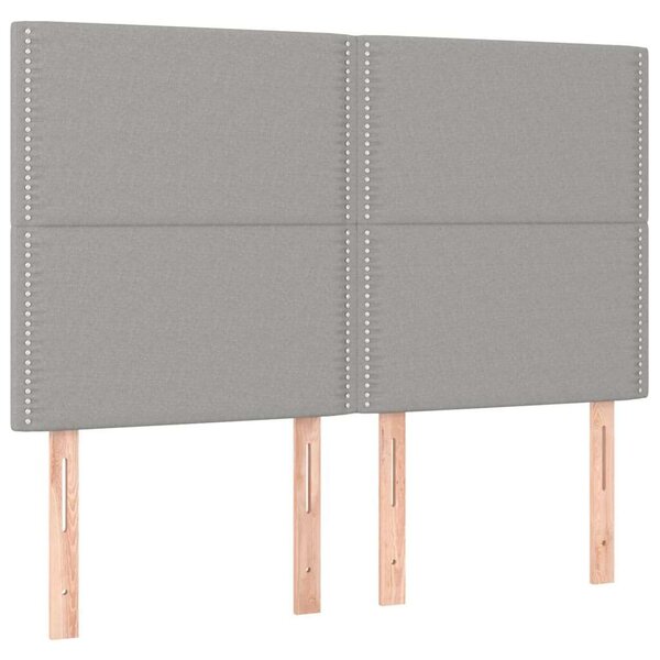 VidaXL világosszürke szövet LED-es fejtámla 144x5x118/128 cm