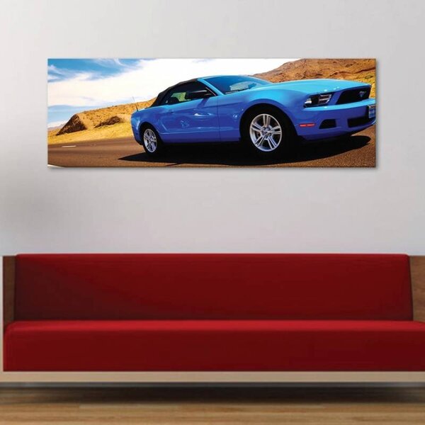 70x40 cm - Kék Mustang vászonkép
