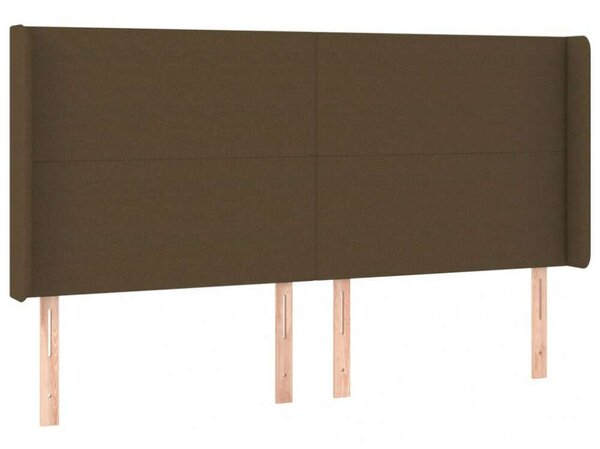VidaXL Ágy Matraccal - Sötétbarna Szövet - 200x200 cm
