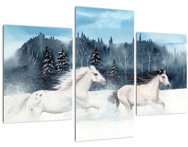 Festett lovak képe (90x60 cm)
