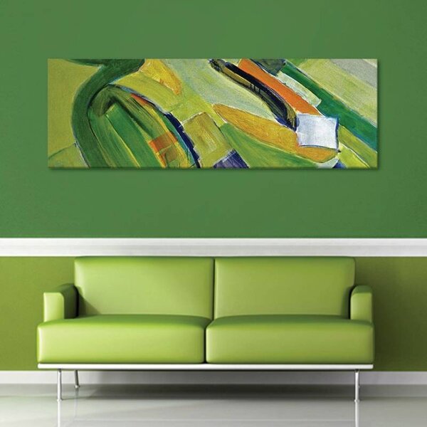 70x40 cm - Absztrakt zöld festés vászonkép