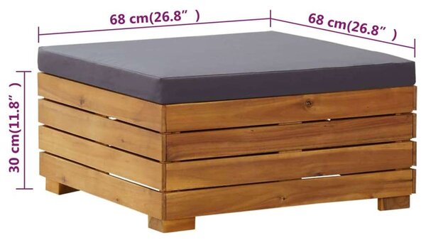 VidaXL Akácfa Kerti Asztal és Lábtartó - 68x68 cm