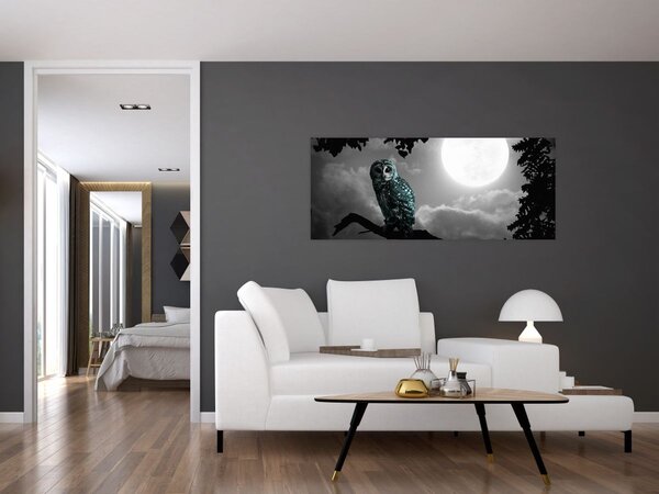 Kép - Éjjeli bagoly, kék (120x50 cm)