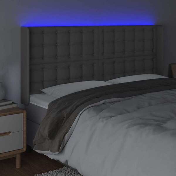 VidaXL LED-es Fejtámla - Műbőr - 163x16x118/128 cm