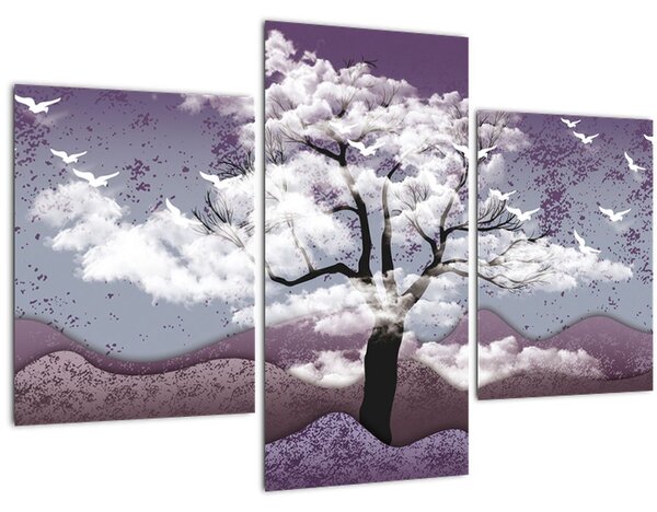 Kép - Fa a felhőkben (90x60 cm)