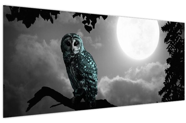 Kép - Éjjeli bagoly, kék (120x50 cm)