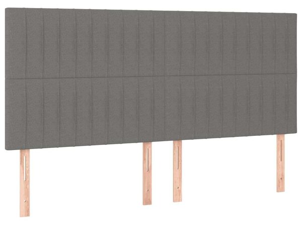 VidaXL Ágy - Zsebrugós Matraccal - Sötétszürke - 200x200 cm