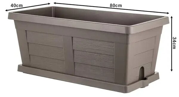 Bama Legno kerti nagy méretű virágláda cappuccino, 80 x 40 x 35 cm, 80 cm