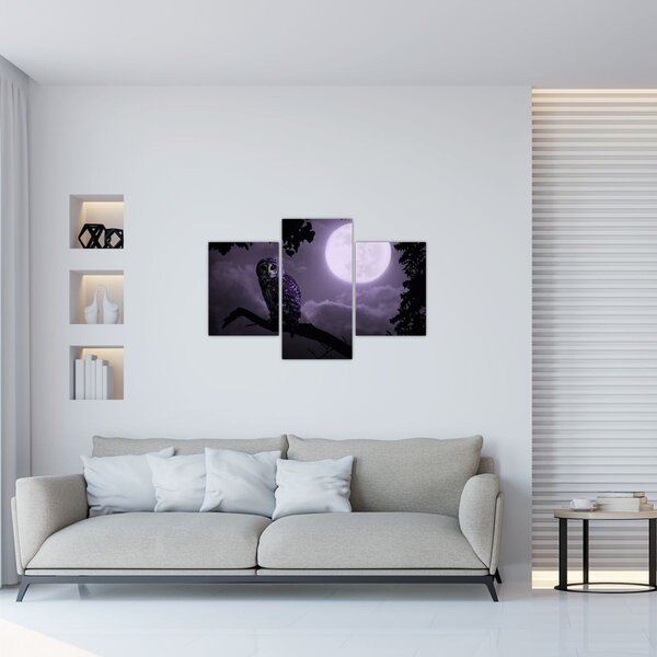 Kép - Éjjeli bagoly, lila (90x60 cm)
