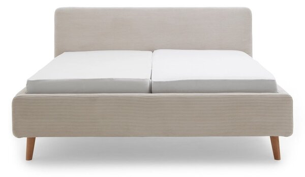 Bézs kárpitozott franciaágy ágyrács nélkül 180x200 cm Mattis Cord – Meise Möbel