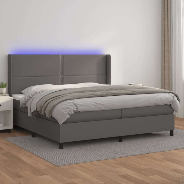 VidaXL Ágy - Műbőr - LED - 200x200 cm