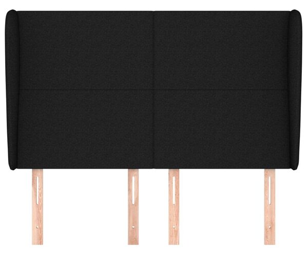 Fekete Szövet Fejtámla Szárnyakkal - 147x23x118/128cm