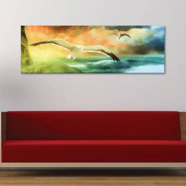 70x40 cm - Sirályok festmény vászonkép