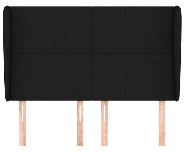 Fekete Szövet Fejtámla Szárnyakkal - 147x23x118/128cm
