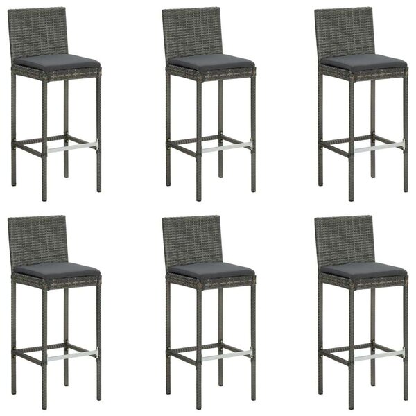 VidaXL Kerti Bárszett - 7 darabos - Szürke Polyrattan