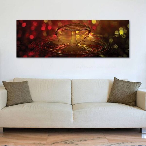 70x40 cm - Vörös cseppek csobbanás vászonkép